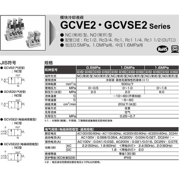 CKD喜开理气控式2通阀（冷却液阀)GCVSE2-2-15A-05-02G-1