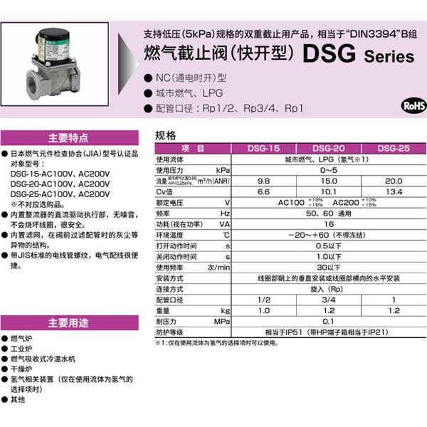 CKD喜开理气体遮蔽阀（快开型）DSG-20-WH2-AC200V