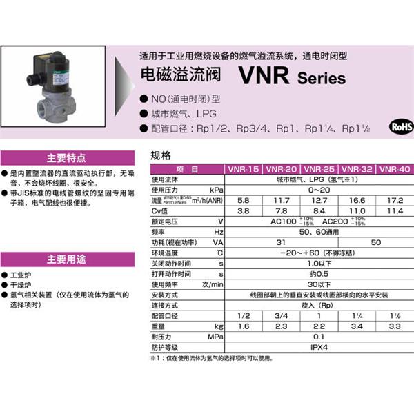 CKD喜开理电磁溢流阀VNR-40-H2-AC100V