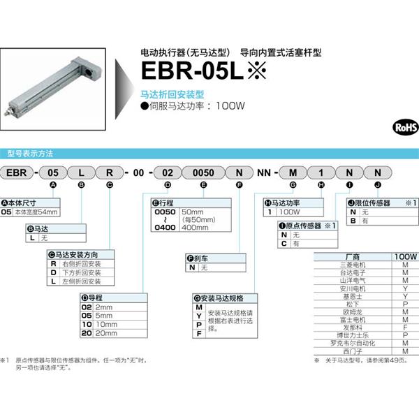 CKD喜开理电动执行器（无马达型）滑块型EBR-05LR-00-200400NNN-F1CB