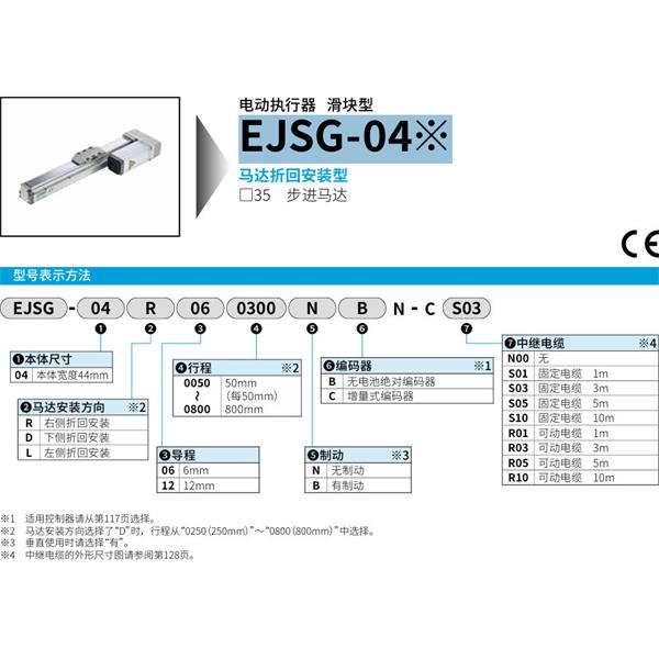 CKD喜开理电动执行器（无马达型）滑块型EJSG-04E06R0050NBN-CS01
