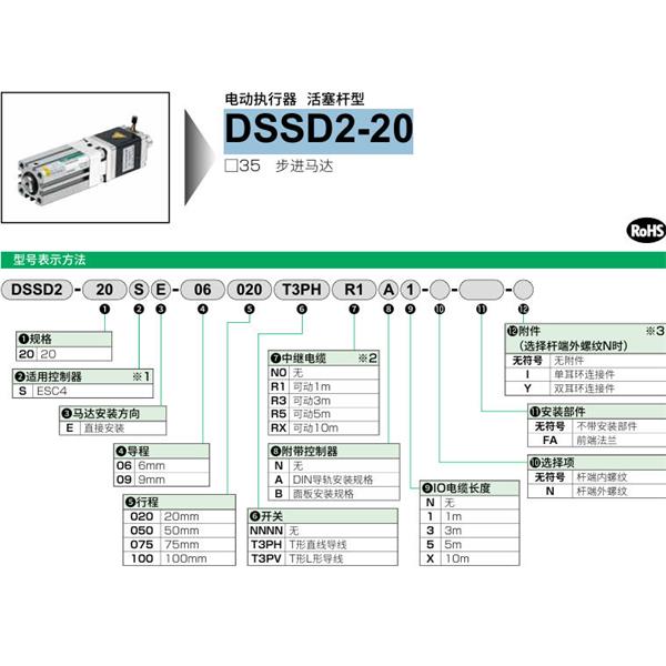 CKD喜开理电动执行器（无马达型）活塞杆型DSSD2-20SE-09020NNNNN0NN