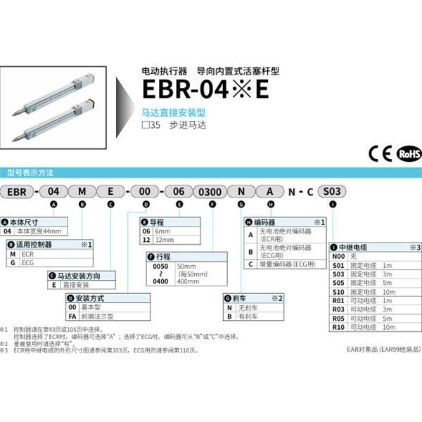 CKD喜开理电动执行器导向内置式活塞杆型EBR-04MFA-00-06N0NAN