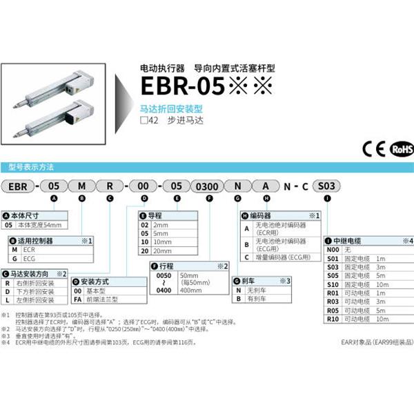 CKD喜开理电动执行器导向内置式活塞杆型EBR-05GL-00-200400BCB