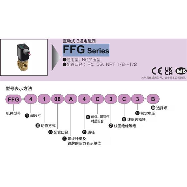 CKD喜开理多种流体直动式3通电磁阀集成阀FFG-2106C2A3A1