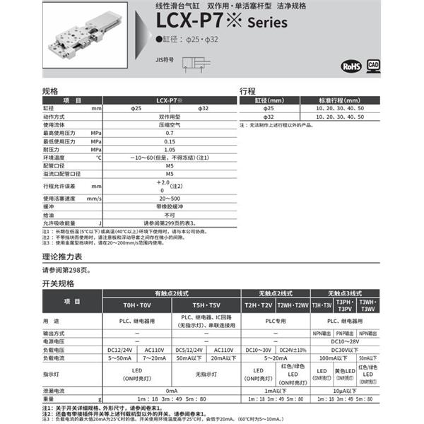 CKD喜开理线性滑台气缸LCX-25-40-S5EP72