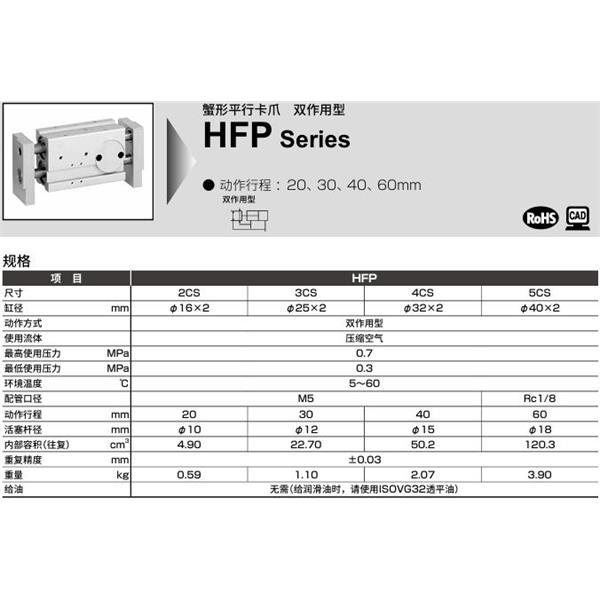 CKD喜开理宽幅平行卡爪HFP-4CS-T2H-R