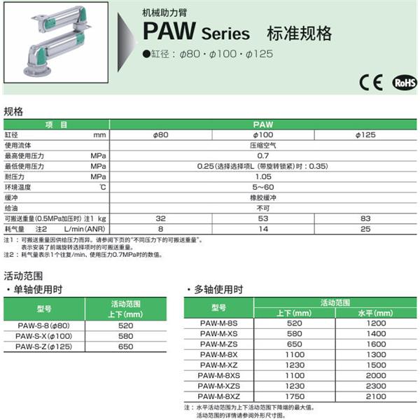 CKD喜开理机械助力臂PAW-M-8S-U