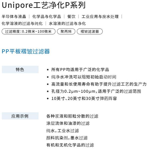 日本开滋KITZ PP 平膜褶式滤芯P70TP55F-8