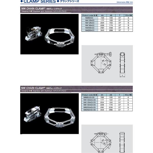 日本ADVANTEC爱德万泰克CLAMPSERIES链式真空卡箍NW160-CC-CS